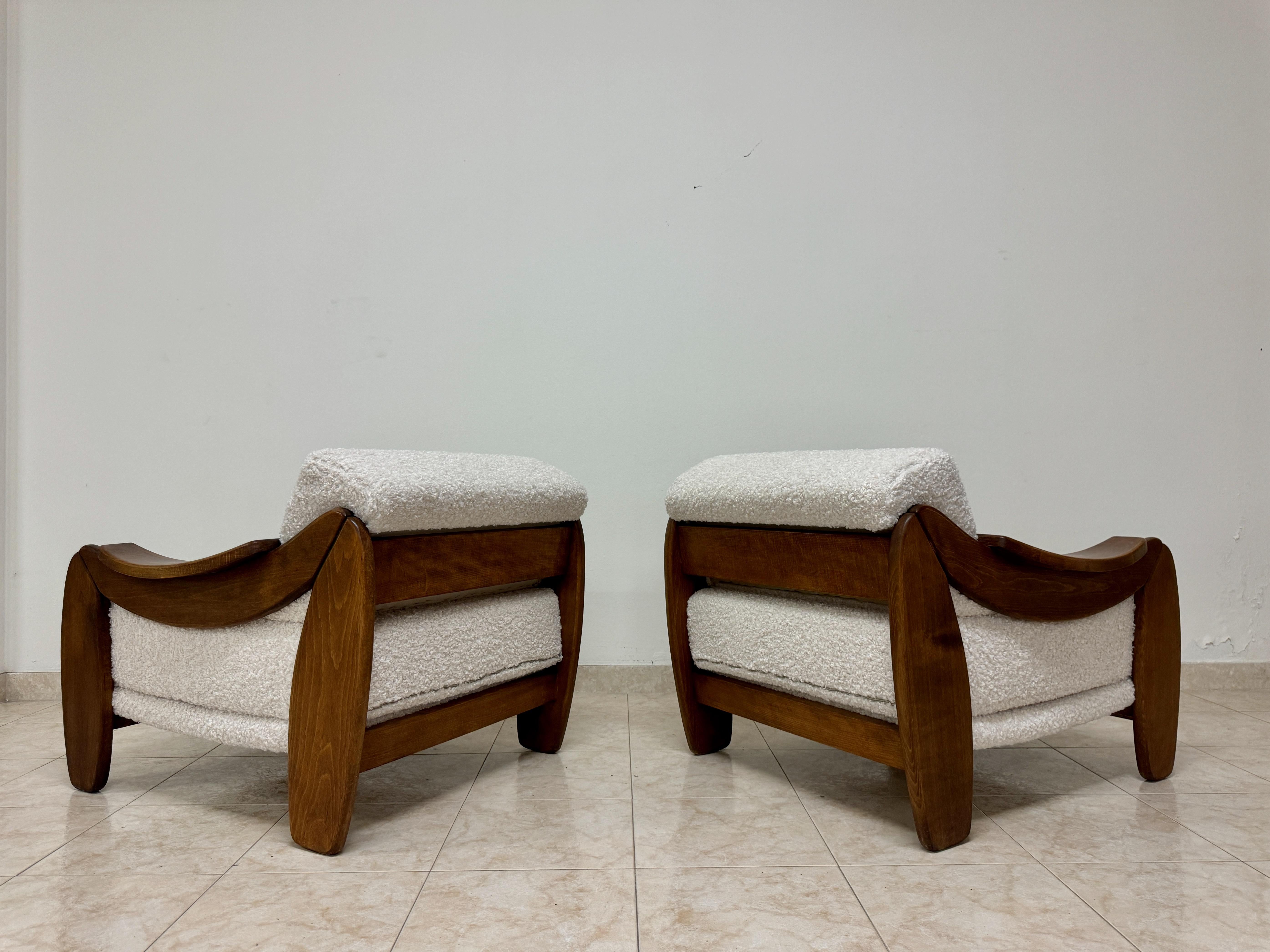 Paire de fauteuils brutalistes italiens en vente 2