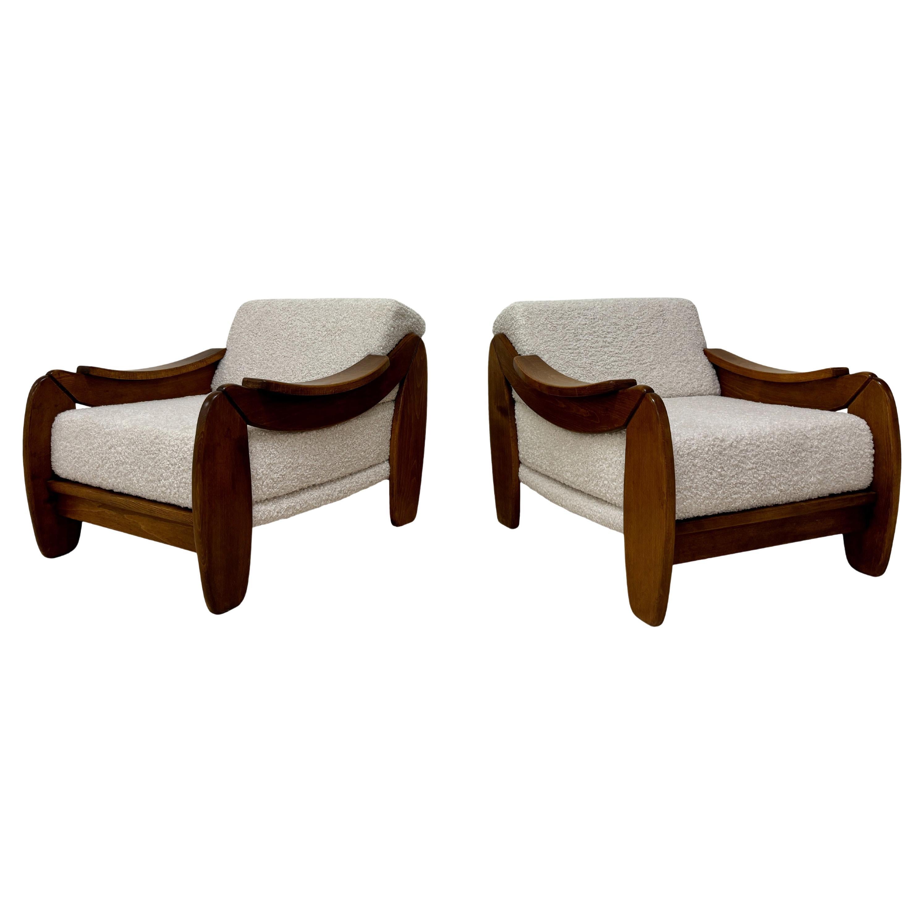 Pair of Italian Brutalist Armchairs