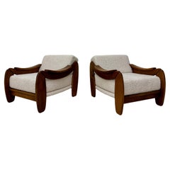Pair of Italian Brutalist Armchairs