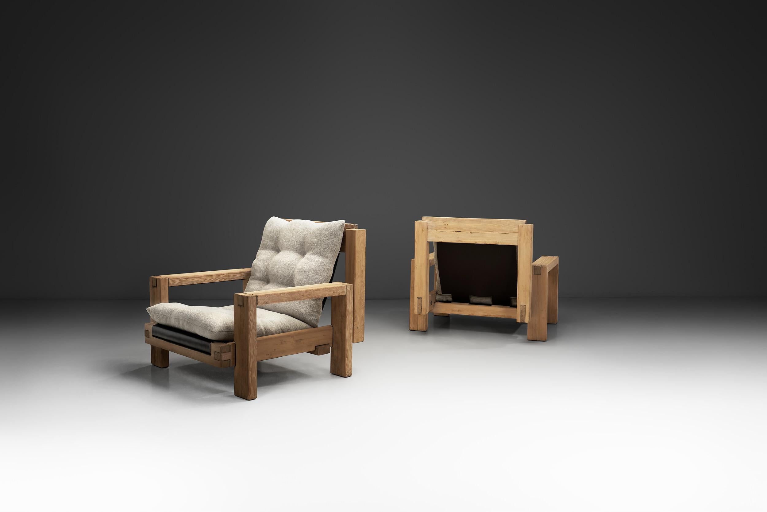 Paire de fauteuils italiens brutalistes, Italie, 1970 Bon état - En vente à Utrecht, NL