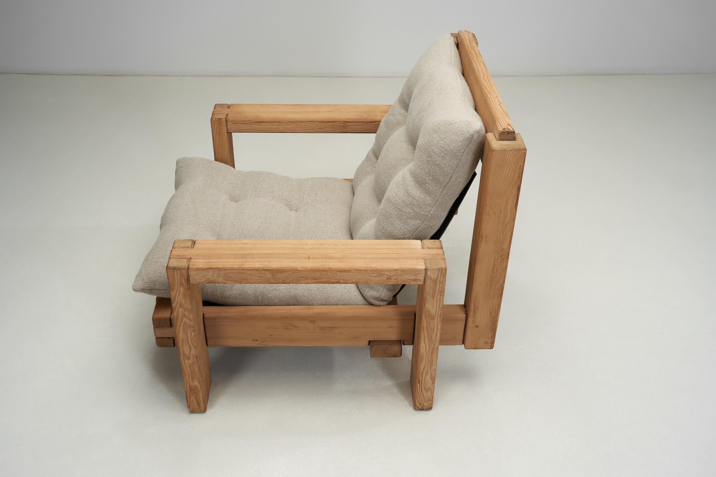 Tissu Paire de fauteuils italiens brutalistes, Italie, 1970 en vente