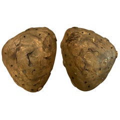 Pair of Italian Brutalist Brass Sconces