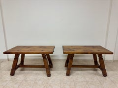 Pair of Italian Brutalist Hall Side Tables