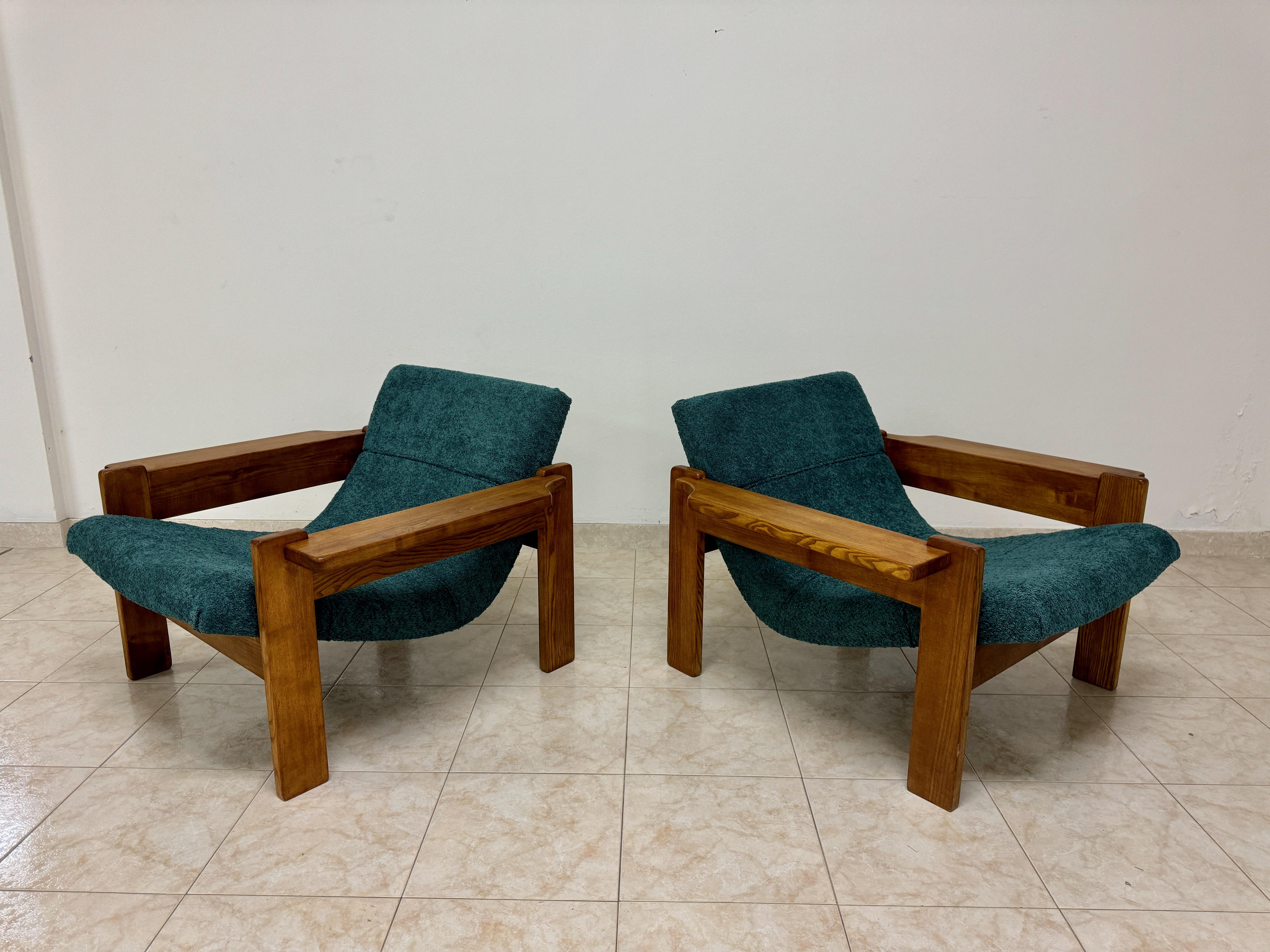 Pareja de sillones italianos de estilo brutalista en venta 3