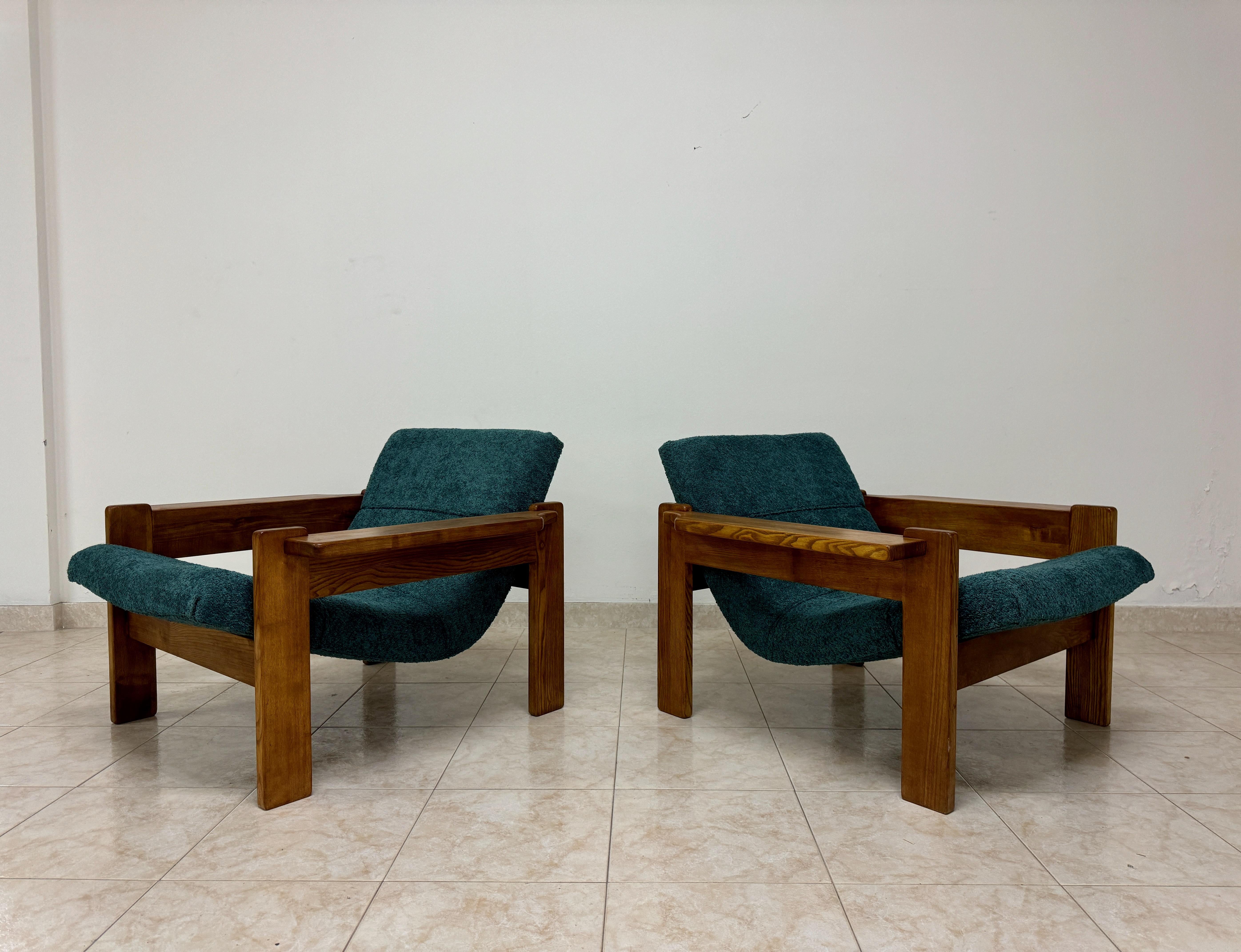 Pareja de sillones italianos de estilo brutalista en venta 2