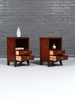 Pair of American Federal Style Mahogany Night Stands by Heritage Henredon
