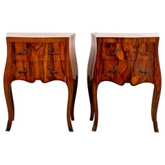 Pair of Italian Burl Wood Chests