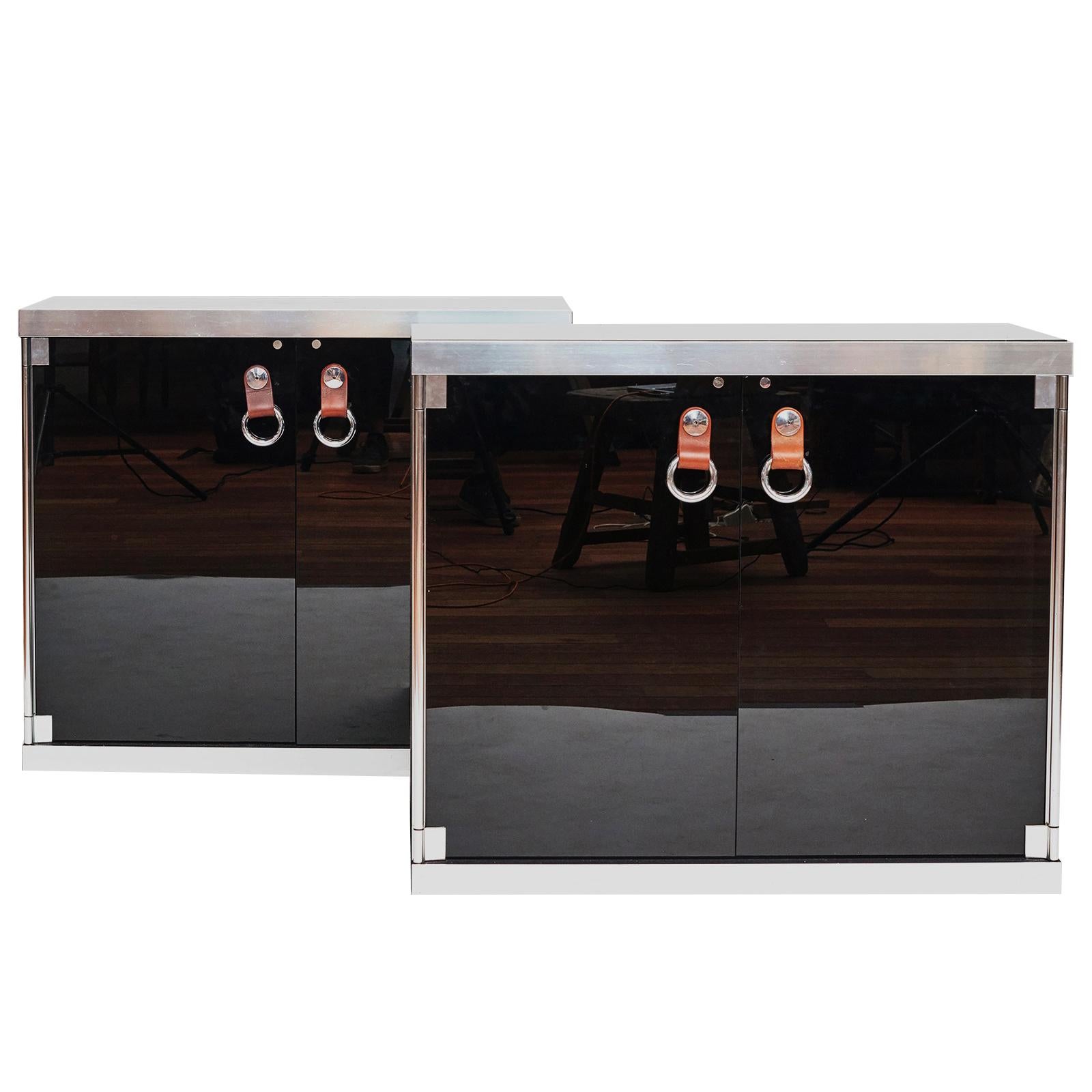 Pair of Italian Cabinets for Hermes, Designed by Guido Faleschini, circa 1970s