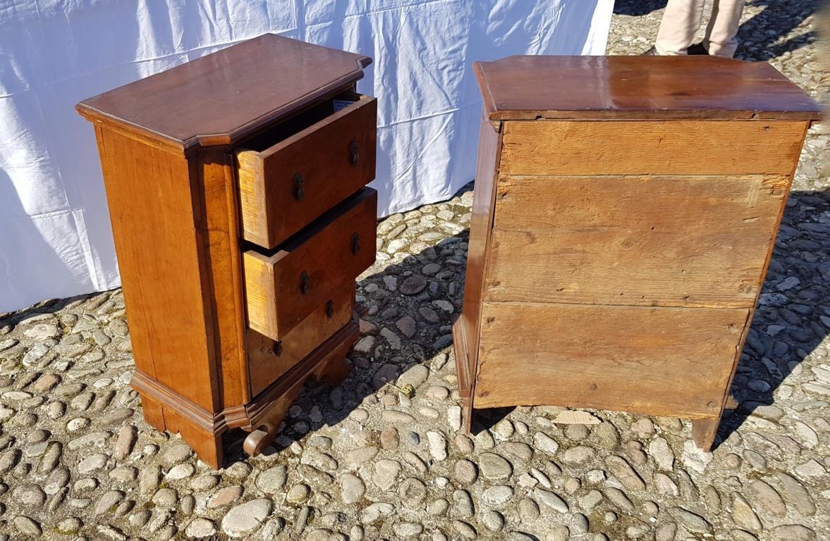 Pair of Italian Cabinets, Italy 18th Century, Italian Bedside Chest of Drawers For Sale 9