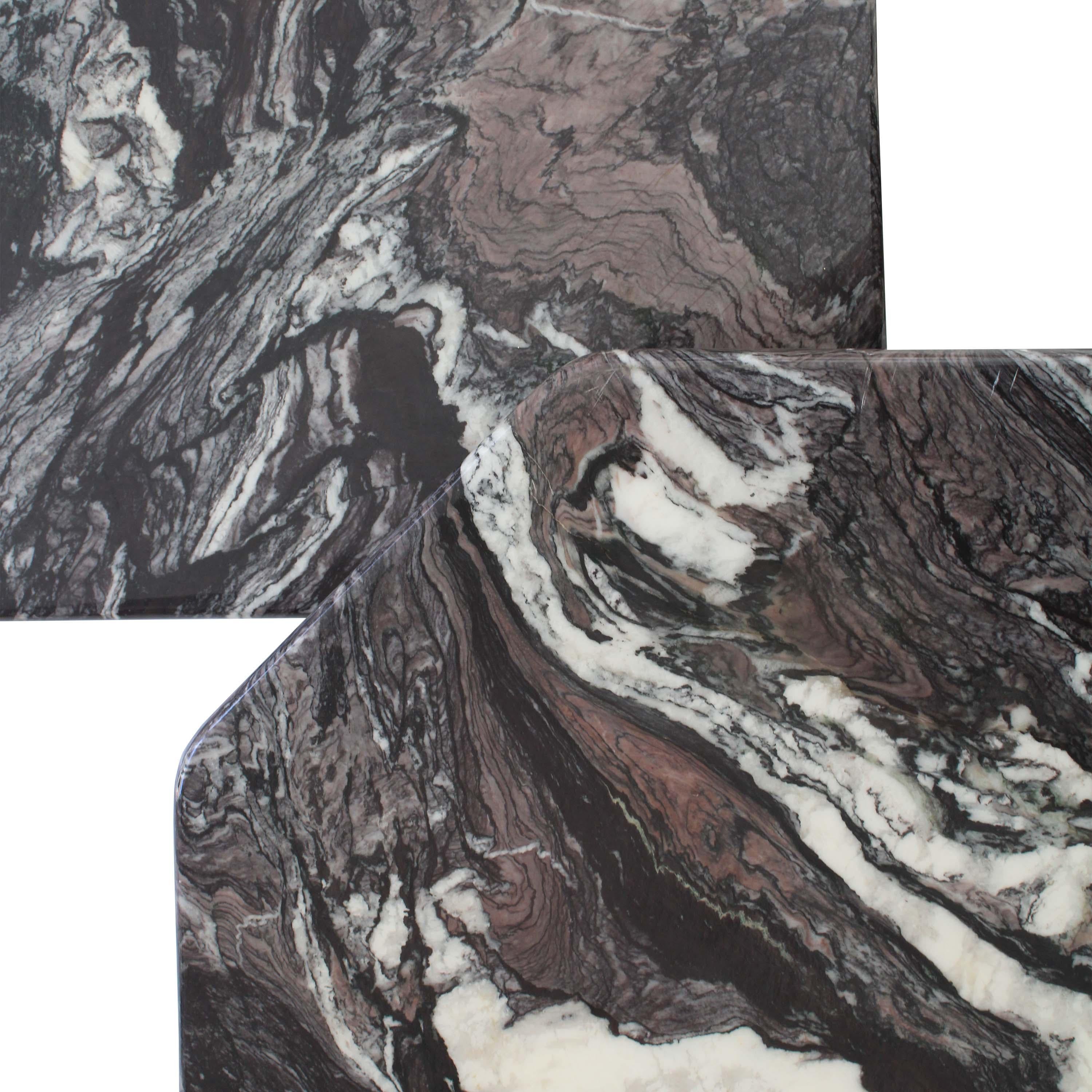 Pair of Italian Calacatta Cipollino Marble Coffee Tables, 1970s For Sale 3