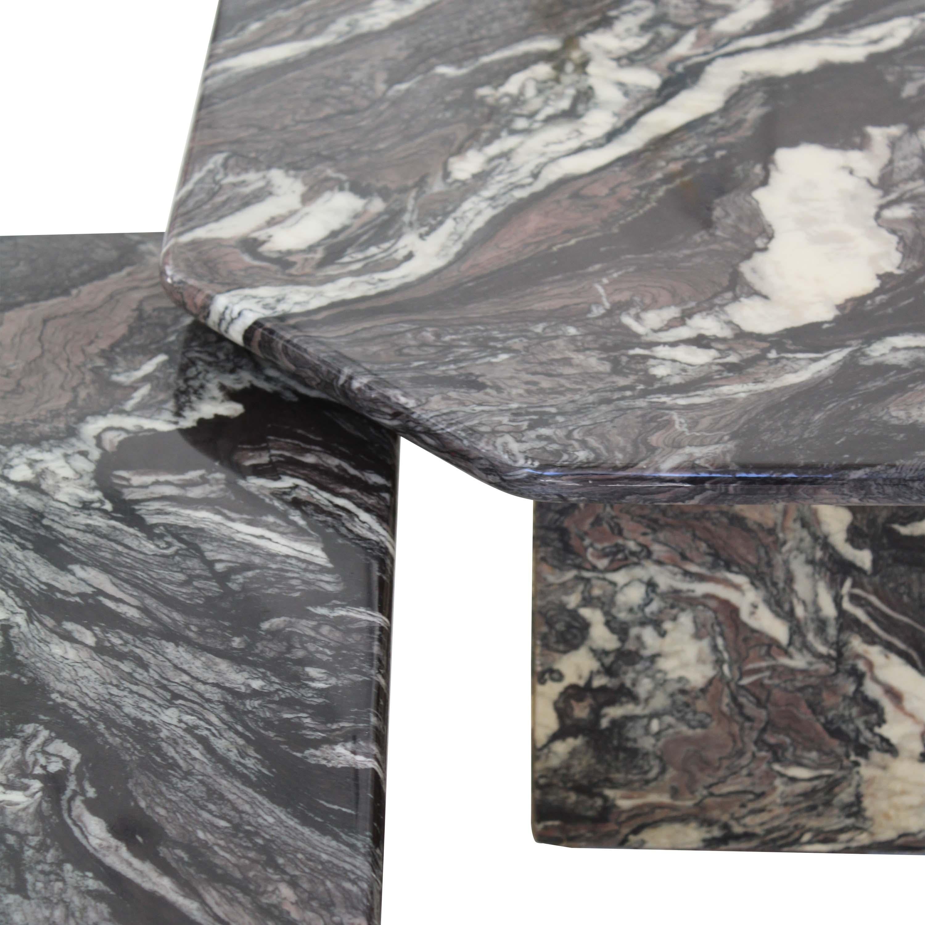 Pair of Italian Calacatta Cipollino Marble Coffee Tables, 1970s For Sale 4