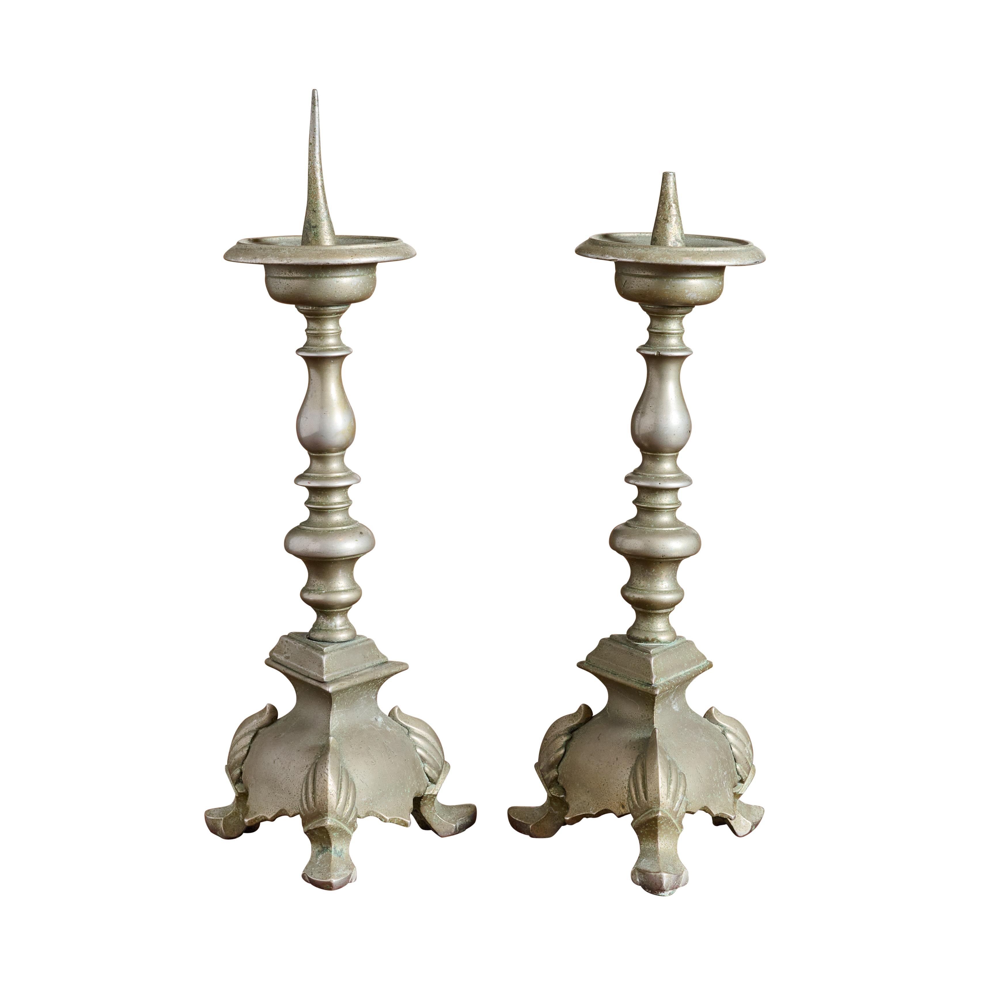 Pair of very old candlesticks with inscriptions. Great quality.

