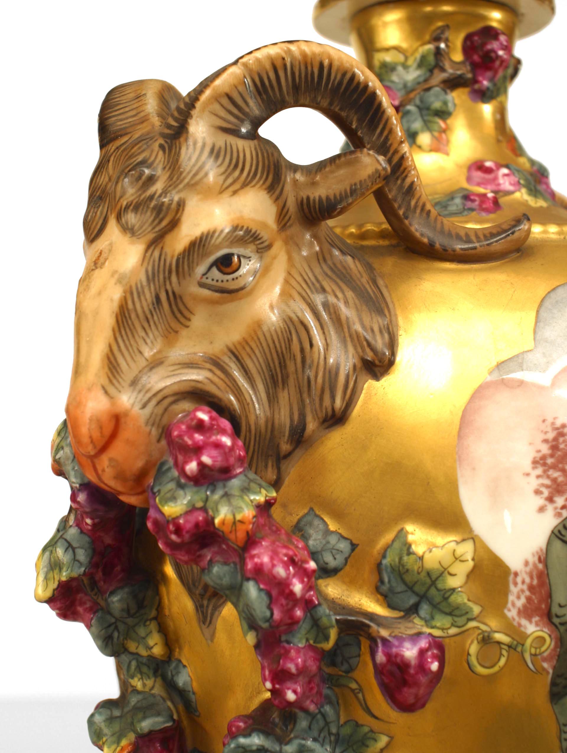 19th Century Pair of Italian Capo Di Monti Porcelain Floral Vases For Sale