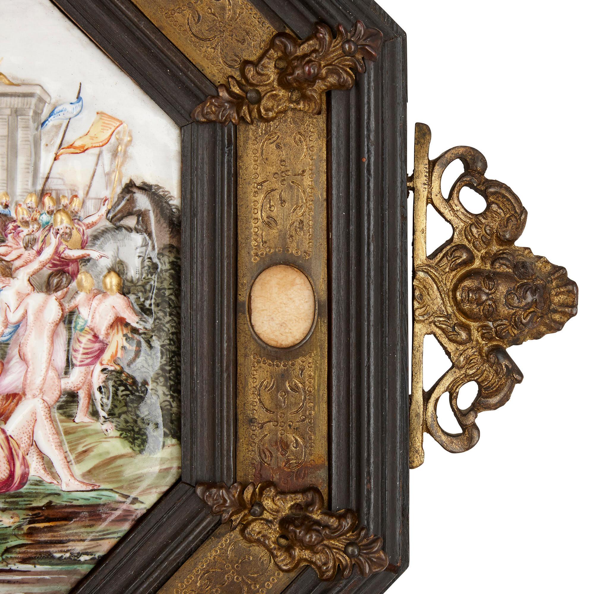 XIXe siècle Paire de plaques italiennes en porcelaine peinte de Capodimonte en vente