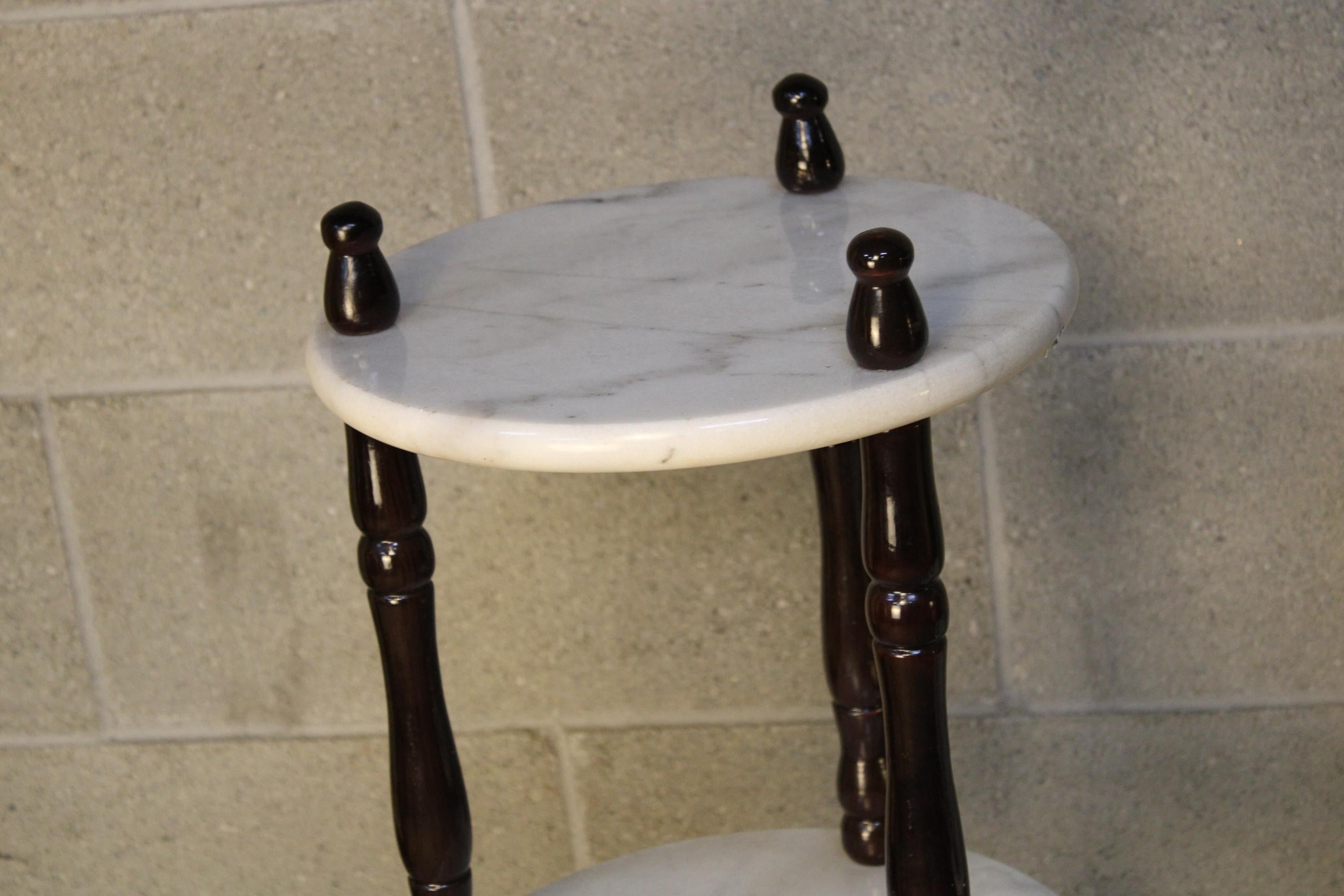 Pair of Italian Carrara Marble Side Tables, circa 1920 For Sale at 1stDibs