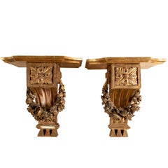 Pair of Italian Carved and Gilt Brackets