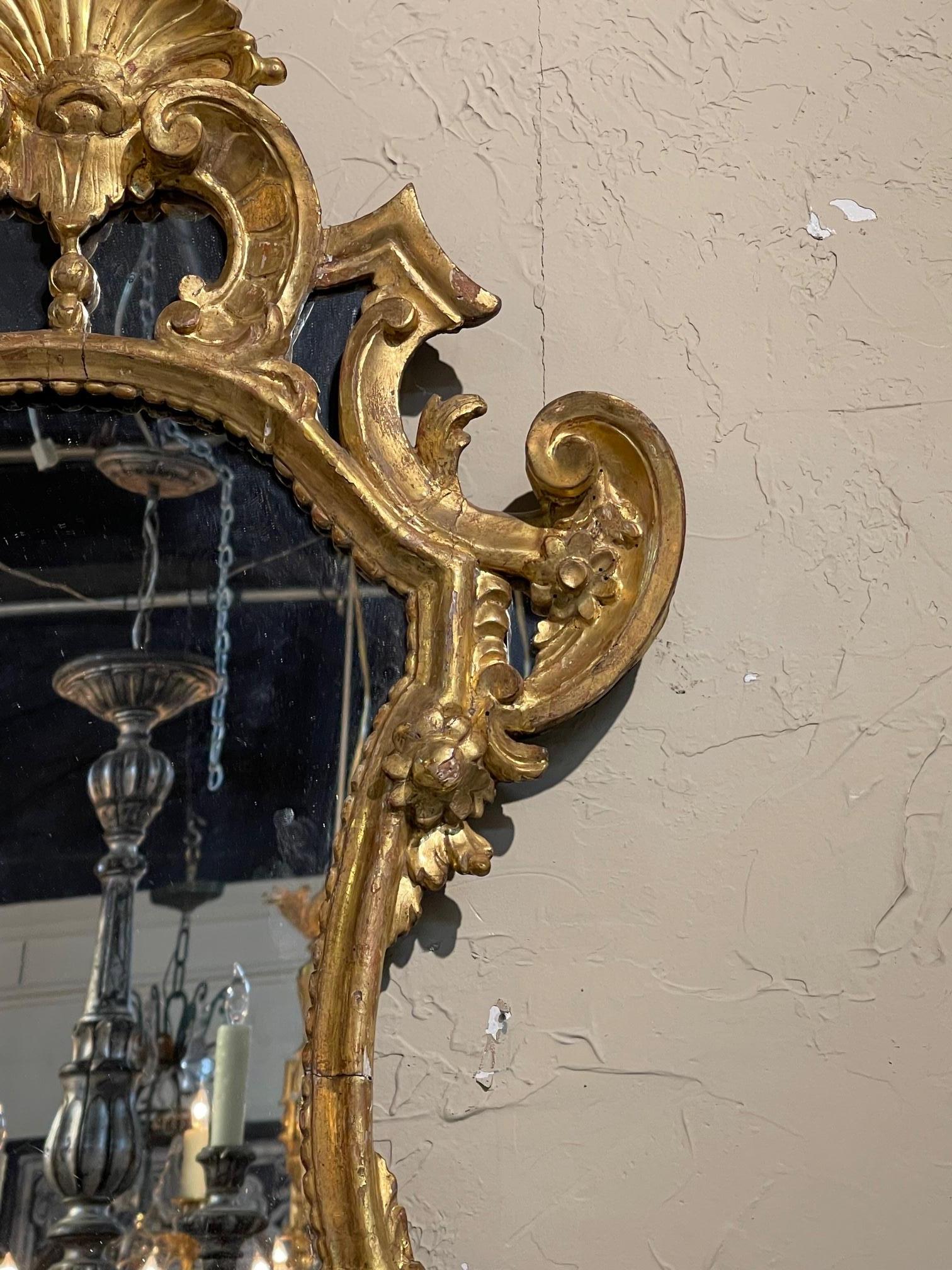 Pair of Italian Carved and Giltwood Mirrors 4