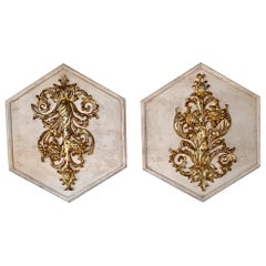 Pair of Italian Carved and Giltwood Panels