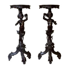 Pair of Italian Carved Torchères, circa 1890
