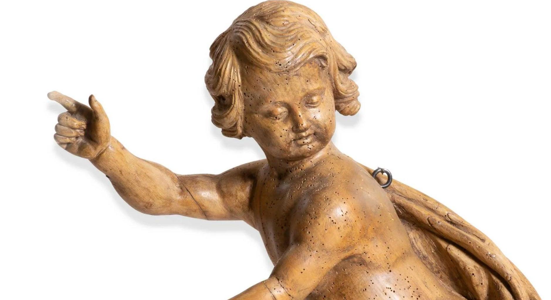 Pair of Italian Carved Fruitwood Figures of Putti, 18th Century 11