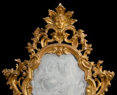 Pair of Italian Carved Gilded Mirrors, Italy, 18th Century Rococò