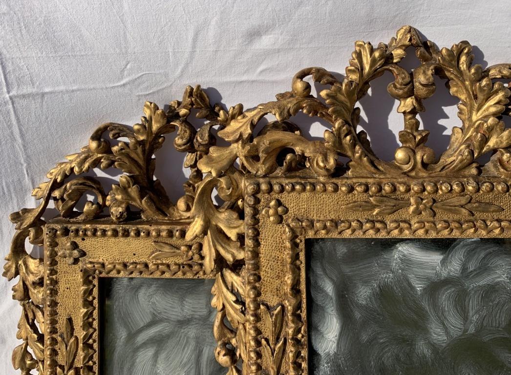 Pair of Italian Carved Gilded Mirrors, Italy, 18th Century, Rome Venice Glass 4