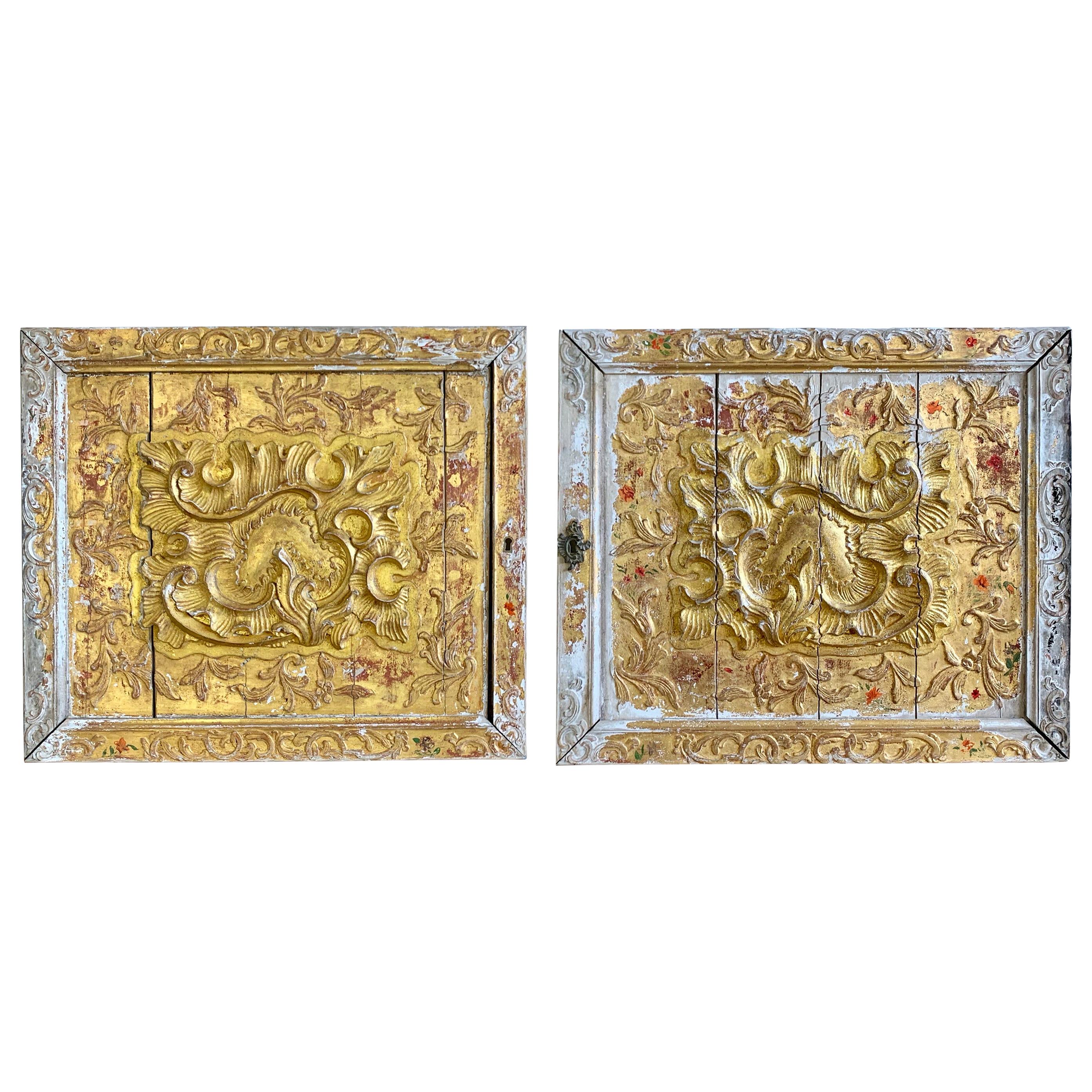 Pair of Italian Carved Giltwood Panels, circa 1900s