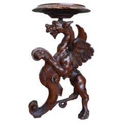 Pair of Italian Carved Griffon Tables