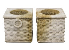 Pair of Italian Carved Marble Planters, 19th Century