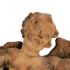 Pair of Italian Carved Wood Figures of Putti, Cherub, Angels, Late 18th Century