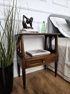 Pair of Italian Carved Wood Mid-Century Modern Night Stands Bed Side Tables