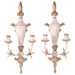 Pair of Italian Carved Wood Sconces