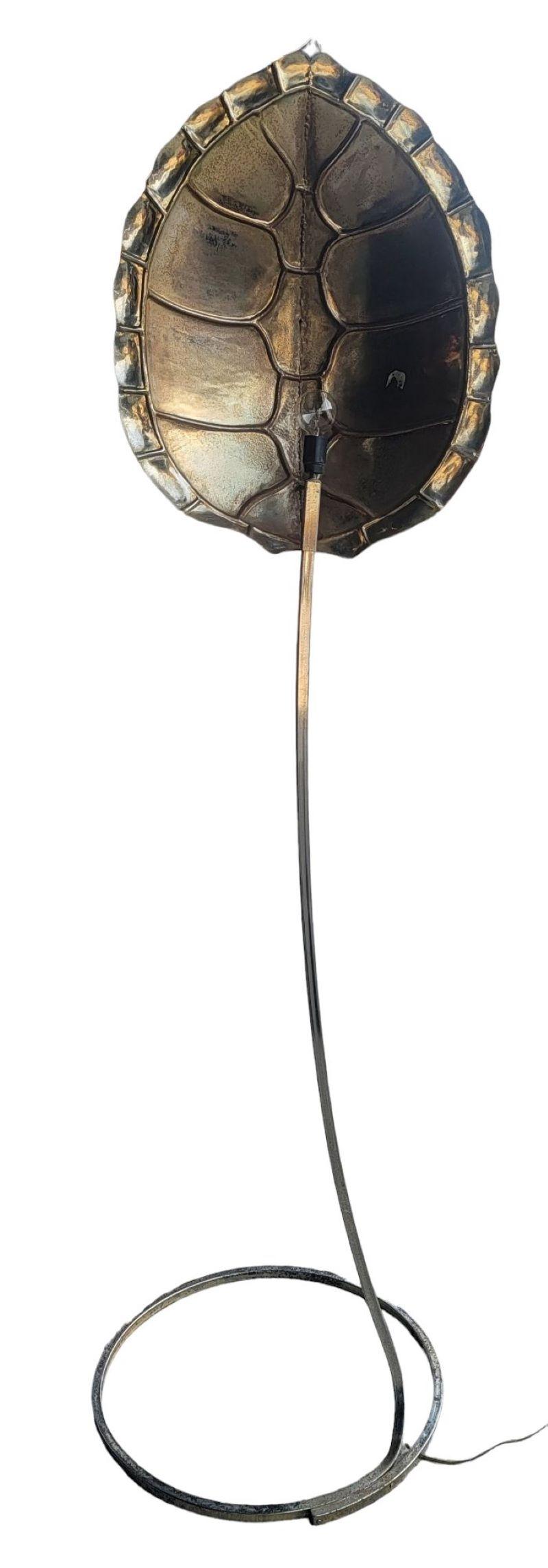 Pair of Italian Casa Bique Brass Turtle Back Lit Floor lamps 5
