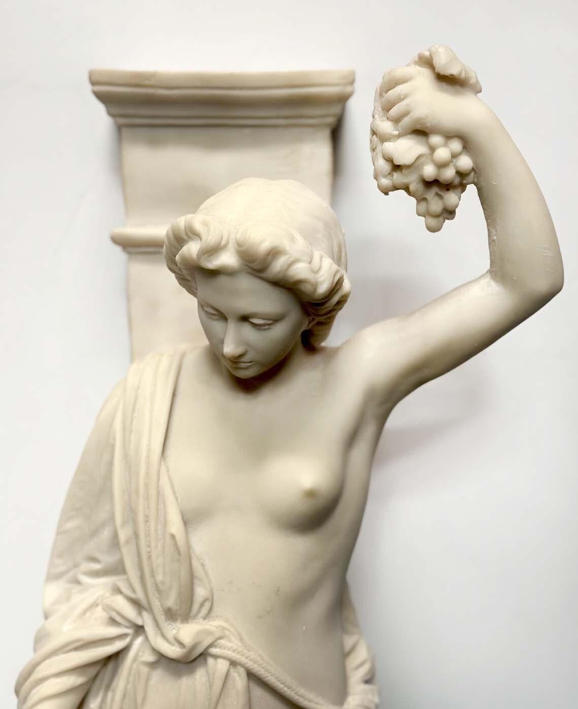 Pair of Italian Cast Marble Sculptures, c. 1900's In Good Condition For Sale In Los Angeles, CA