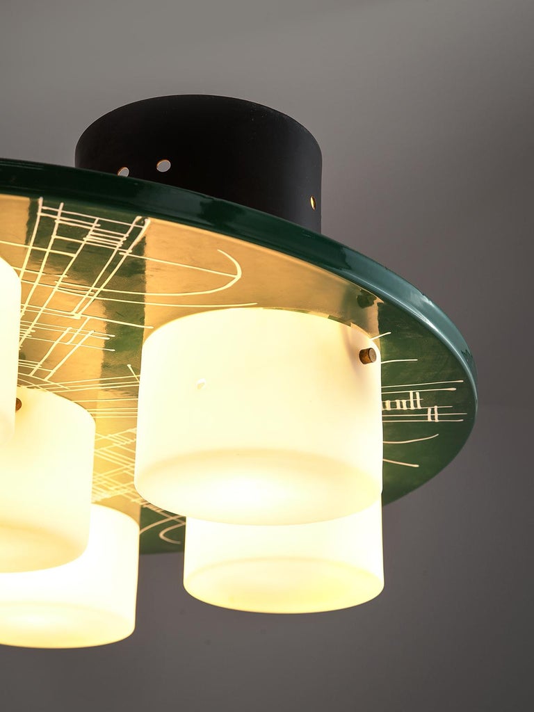 Pair of Italian Ceiling Lights with Six Shades, 1970s For Sale at 1stDibs