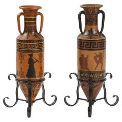 Pair of Italian Ceramic Amphora's in the Etruscan Style