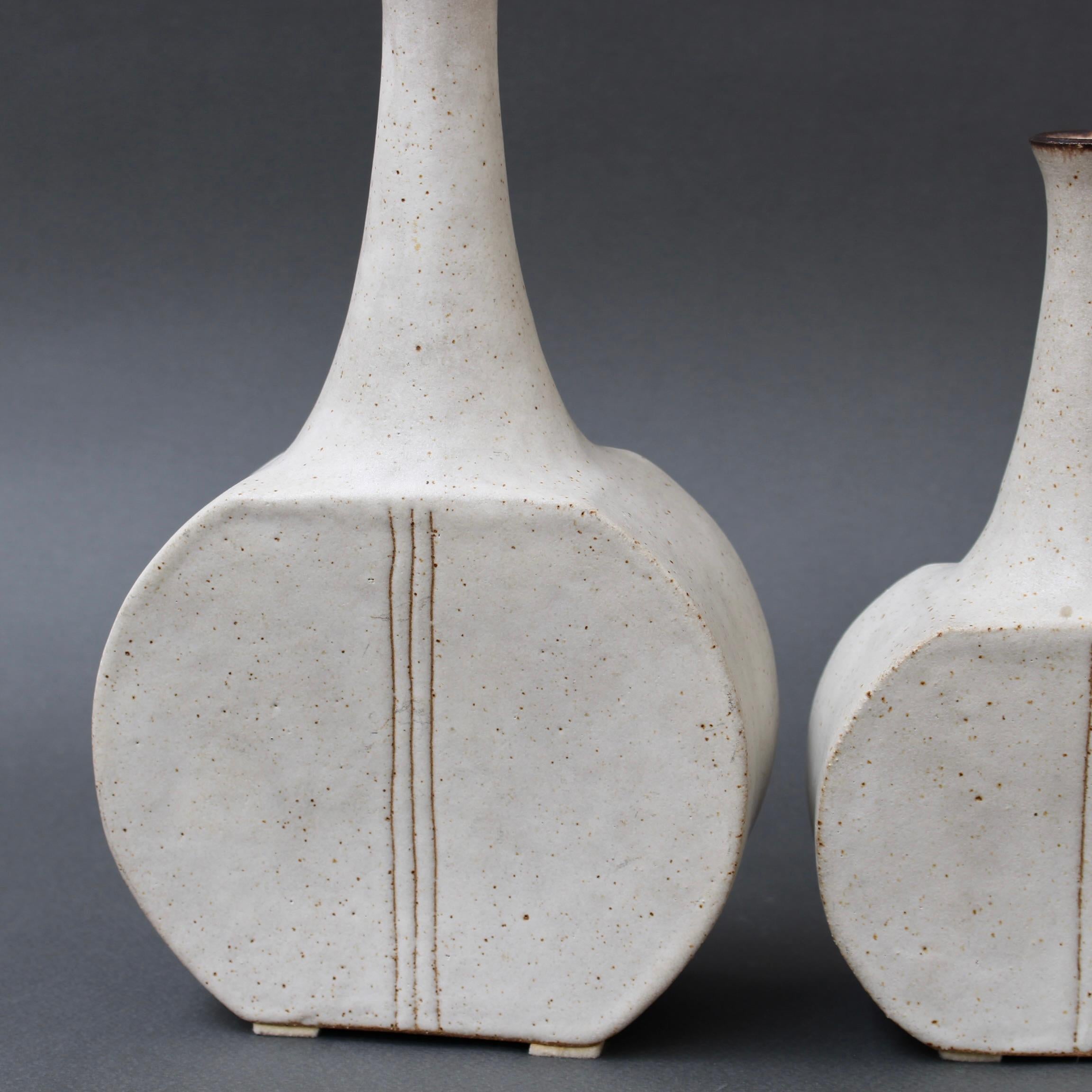 Late 20th Century Pair of Italian Ceramic Bottles by Bruno Gambone (circa 1980s) For Sale