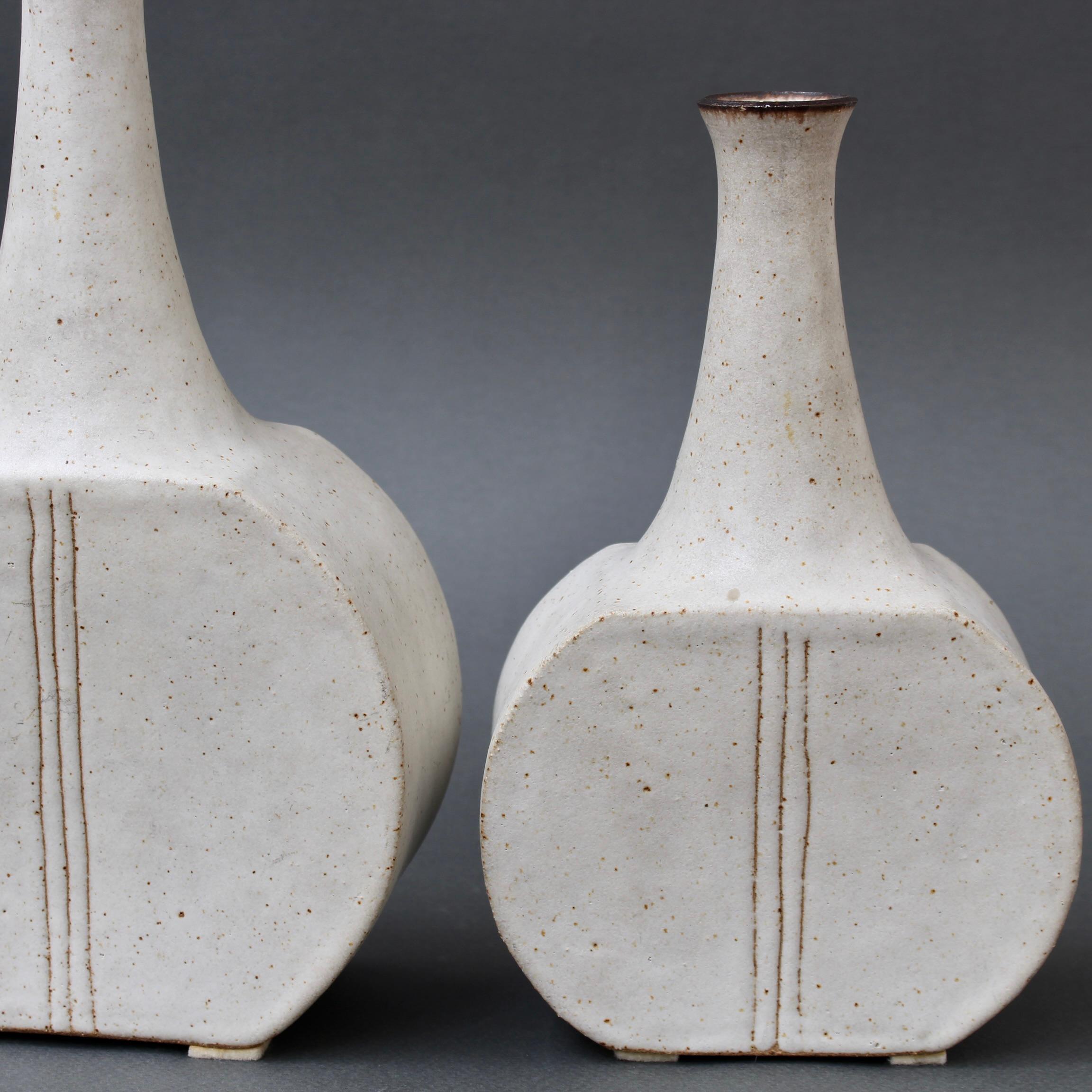 Late 20th Century Pair of Italian Ceramic Bottles by Bruno Gambone (circa 1980s)