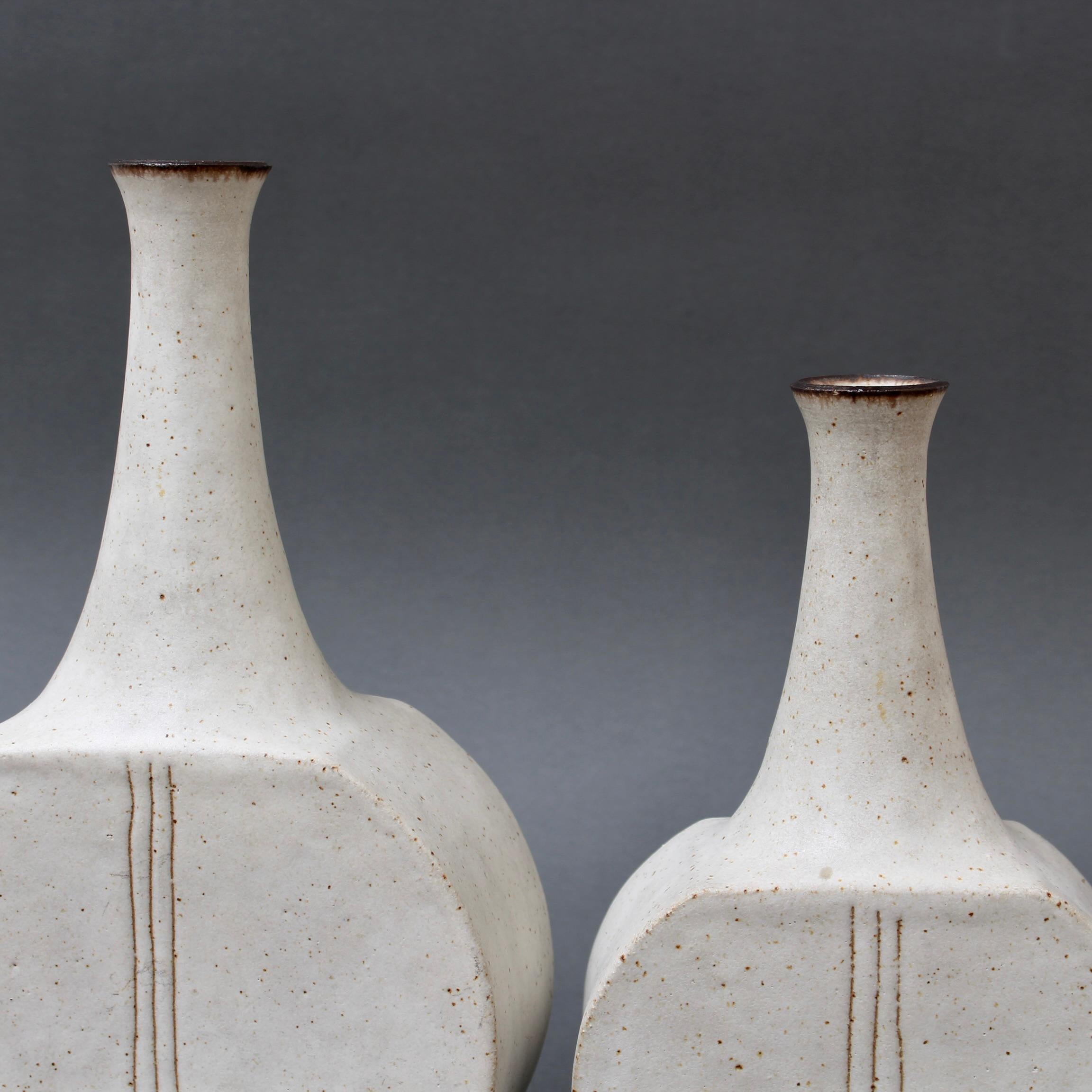 Pair of Italian Ceramic Bottles by Bruno Gambone (circa 1980s) 1