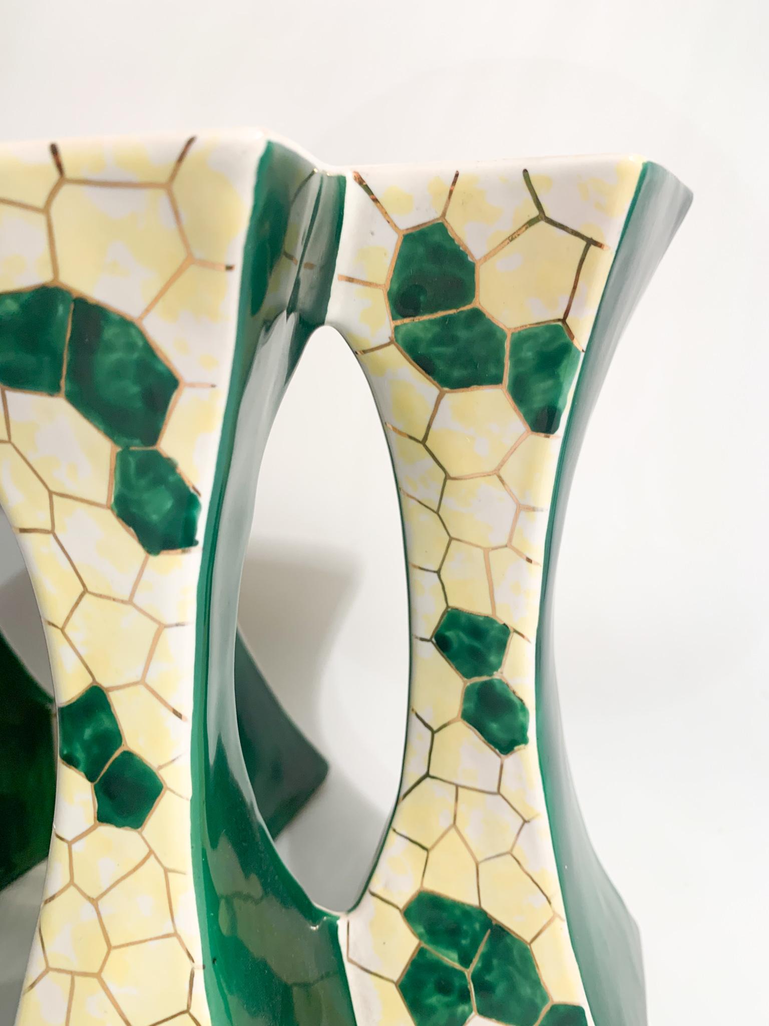 Pair of Italian Ceramic Candle Holders by Pucci Umbertide from the 1950s 1