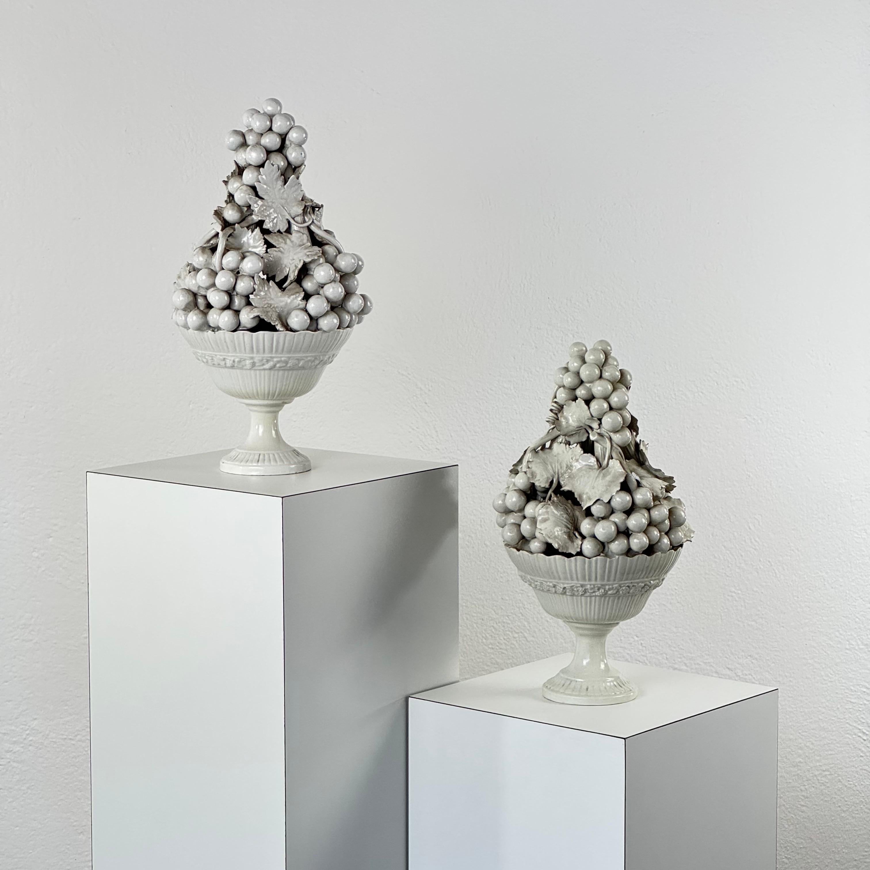Pareja de esculturas topiarias de cerámica italiana de Ceramica Nove, años 50 en venta 8