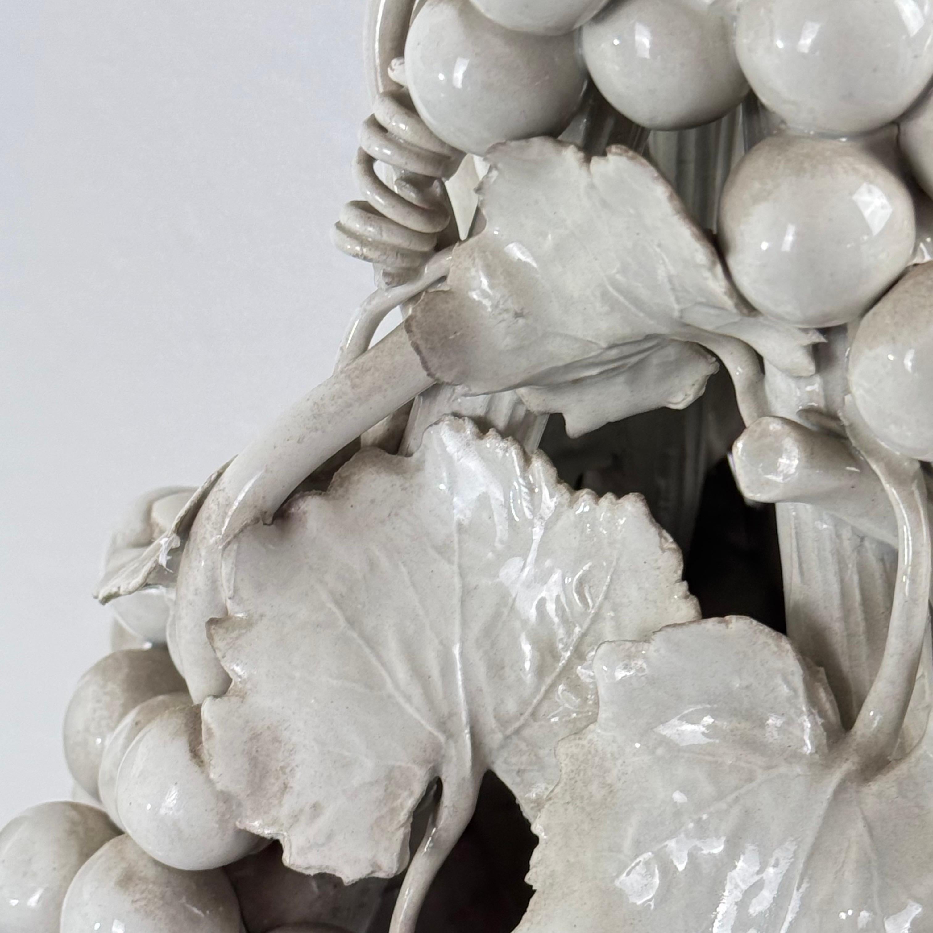 Pareja de esculturas topiarias de cerámica italiana de Ceramica Nove, años 50 en venta 1
