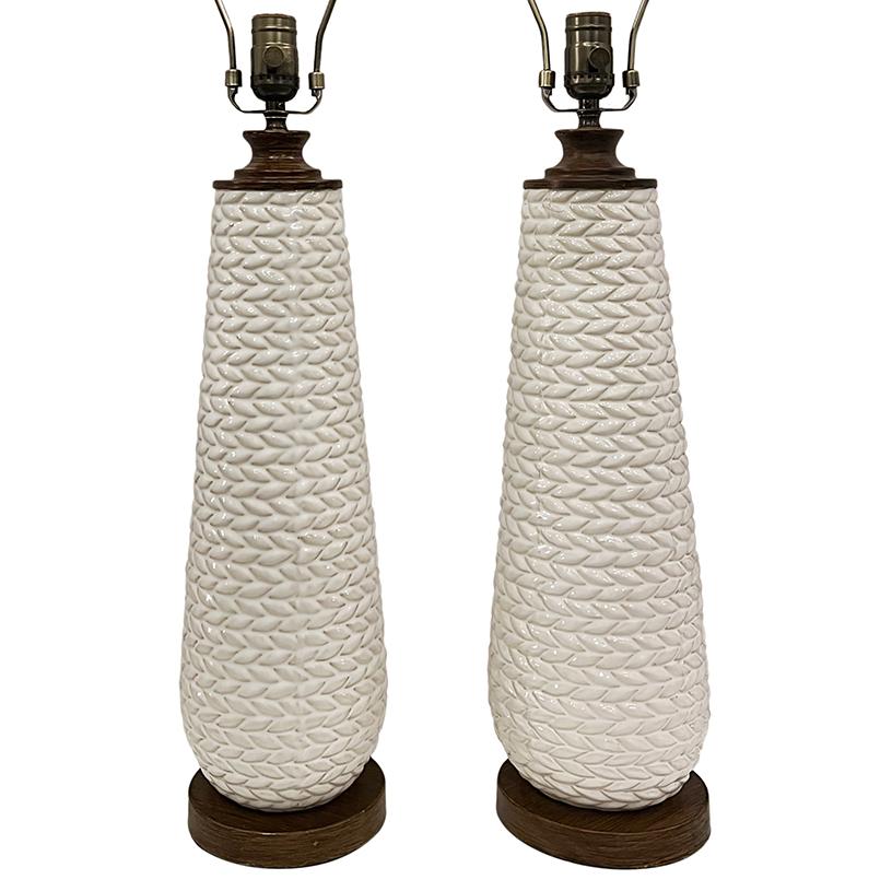 Milieu du XXe siècle Paire de lampes italiennes en céramique en vente