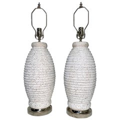 Pair of Italian Mid Century Ceramic Lamps