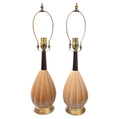 Retro Pair of Italian Ceramic Lamps