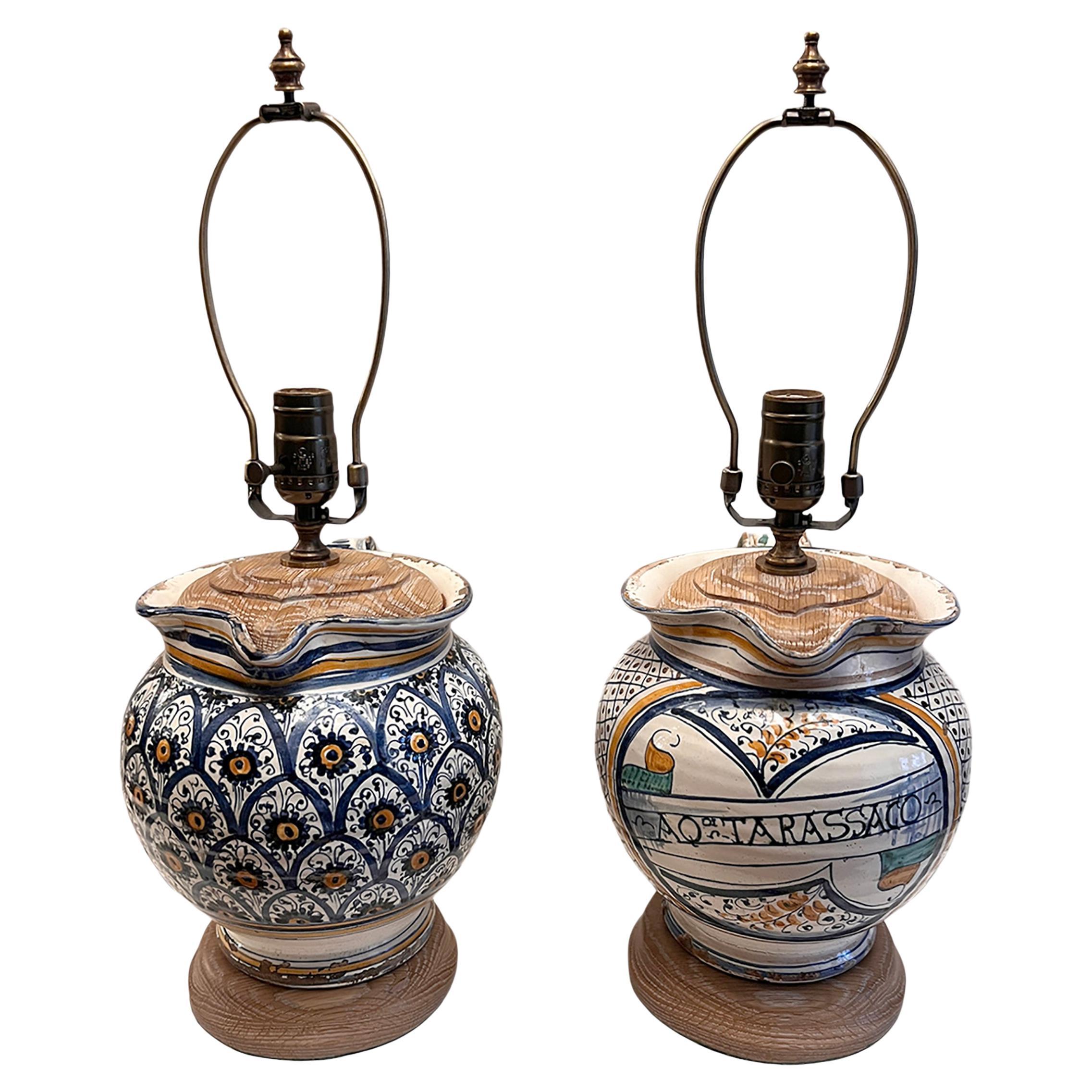 Pair of Italian Ceramic Lamps