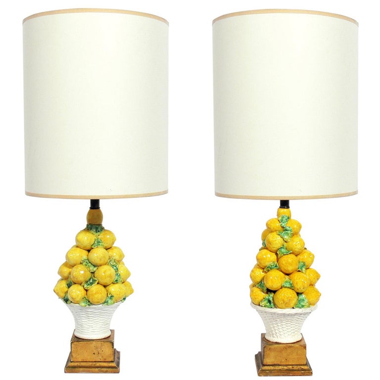 Pair of Italian Ceramic Lemon Lamps at 1stDibs italian ceramic lamps