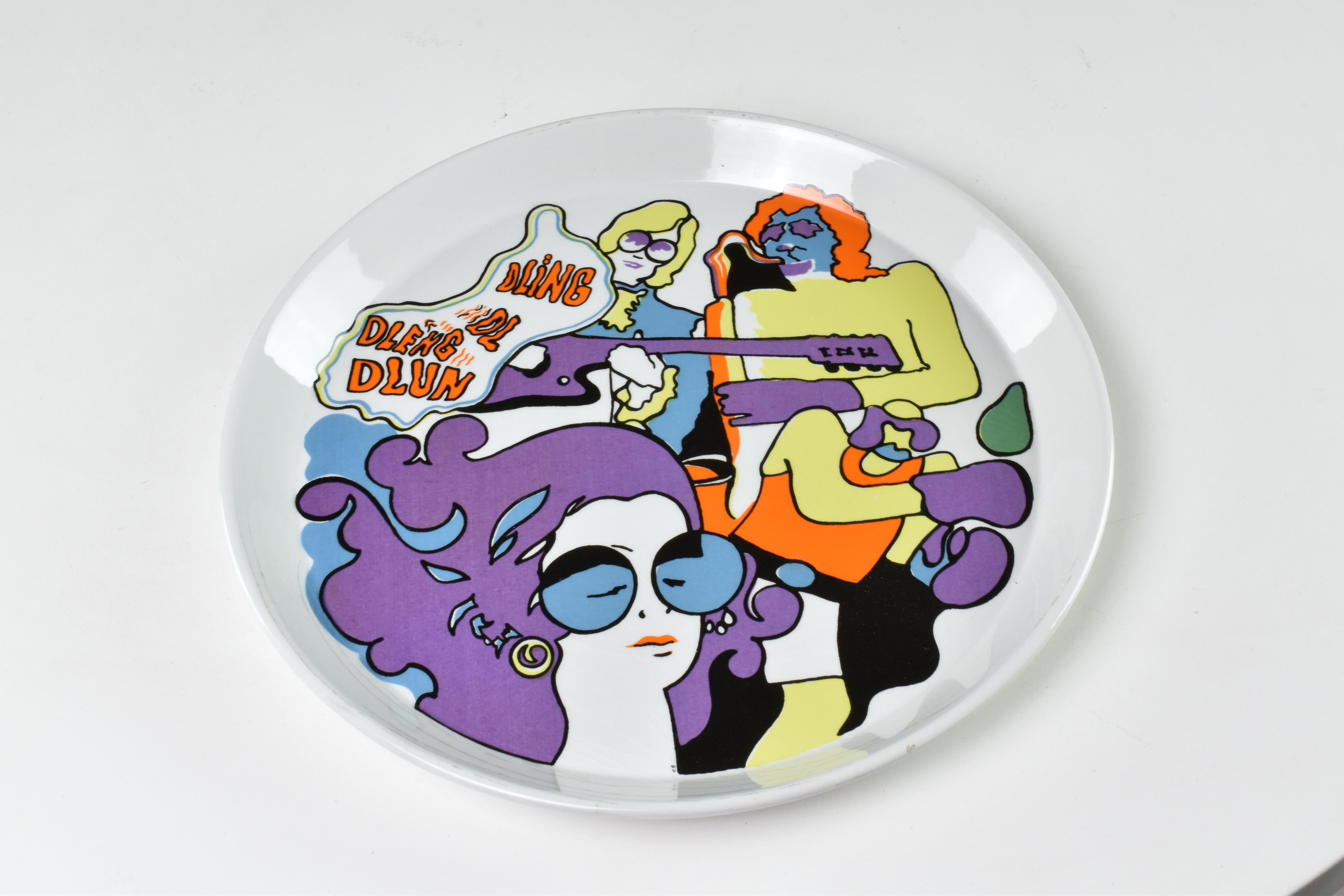 Mid-Century Modern Paire d'assiettes en céramique italienne de Franco Pozzi, 1965 en vente