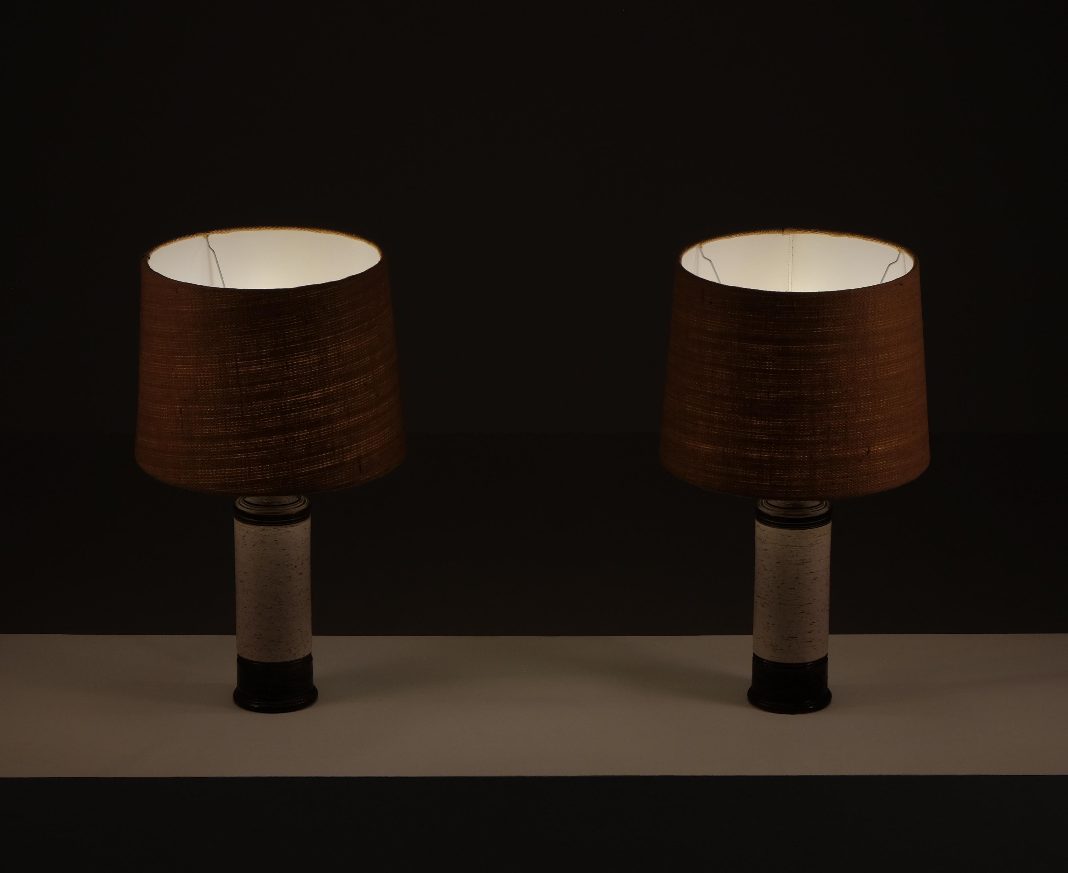 Coppia di lampade da tavolo in ceramica italiana, anni '60 in vendita 1