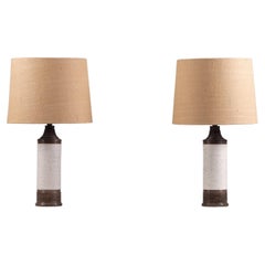 Coppia di lampade da tavolo in ceramica italiana, anni '60